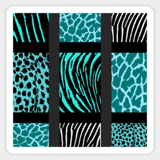 Teal Mixed Animal Print Sticker